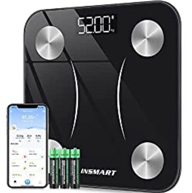 image for Black glass weightscales fat measure wi fi