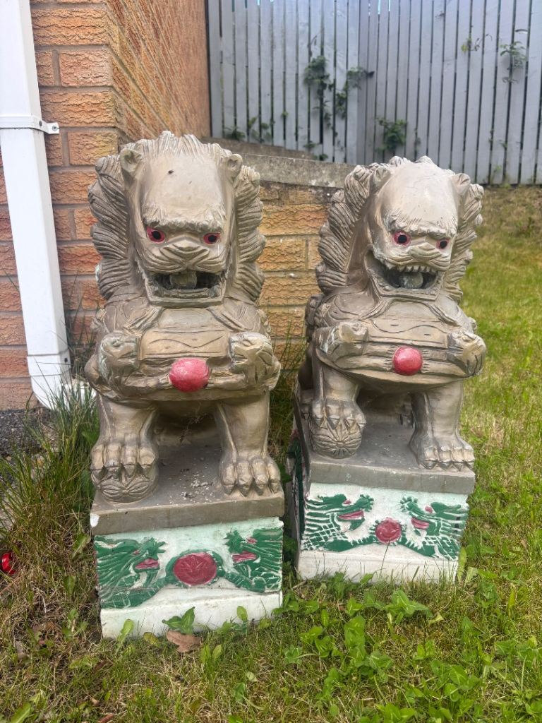 Shi Fu the Guardian Lion Dog – Chinese Foo Dog Garden Ornament Sculpture Statue £80