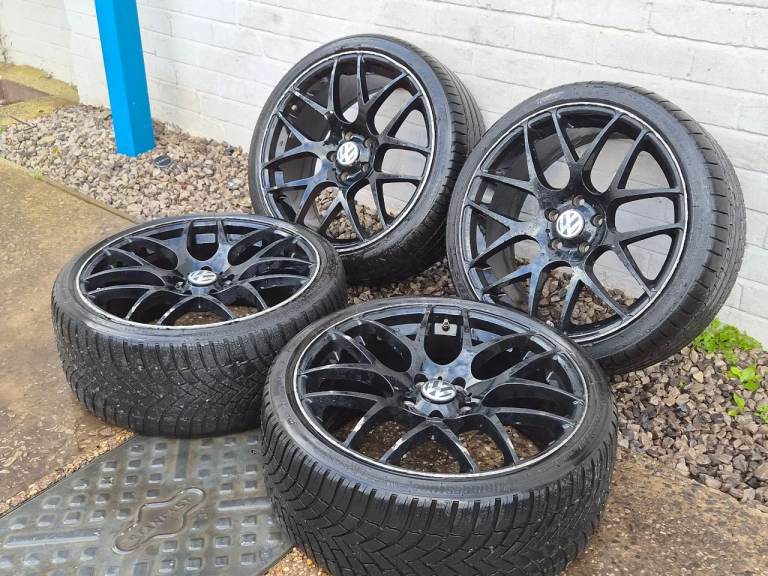 🌟Vw 19 inch alloy wheels 5x112 with MATCHING TYRES 6M++ GOLF GTI/GTD/R CADDY AUDI SKODA SEAT 