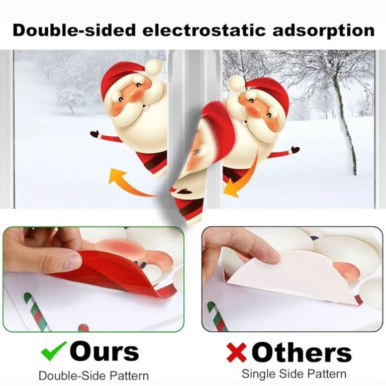 Bnip 197 Pieces Window Stickers Christmas Window Clings