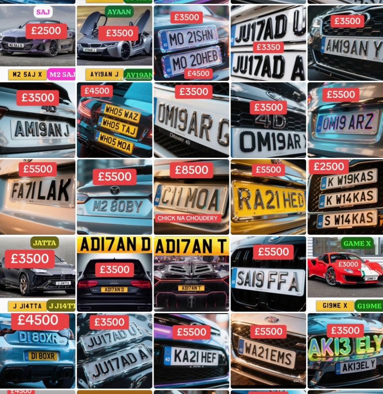 Private number plates 