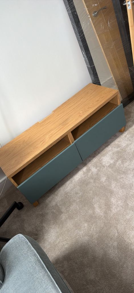 Wooden TV Unit with Storage – Good Condition