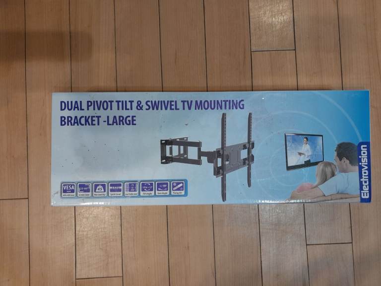 Dual Pivot Tilt & Swivel TV Mounting Bracket, Large
