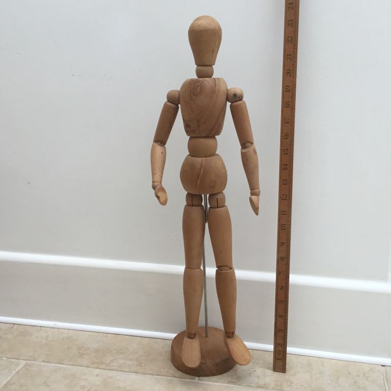 Large 22 inch tall 1970’s artists wooden lay figure mannekin 