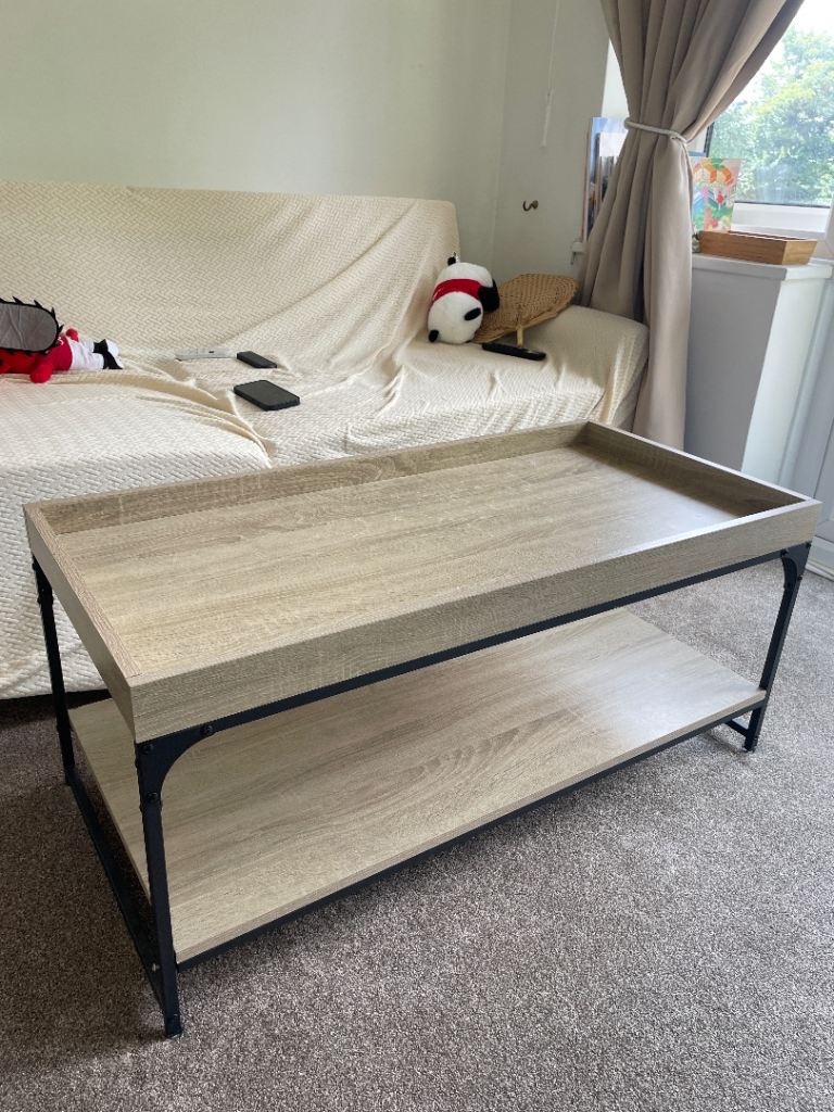 Wood Effect Coffee Table with Storage Shelf