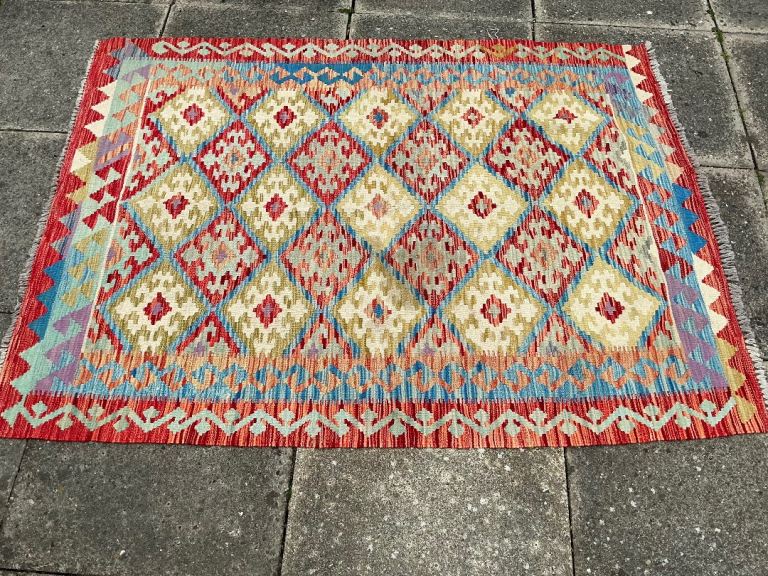 Hand woven wool kilim 185 x 133cms