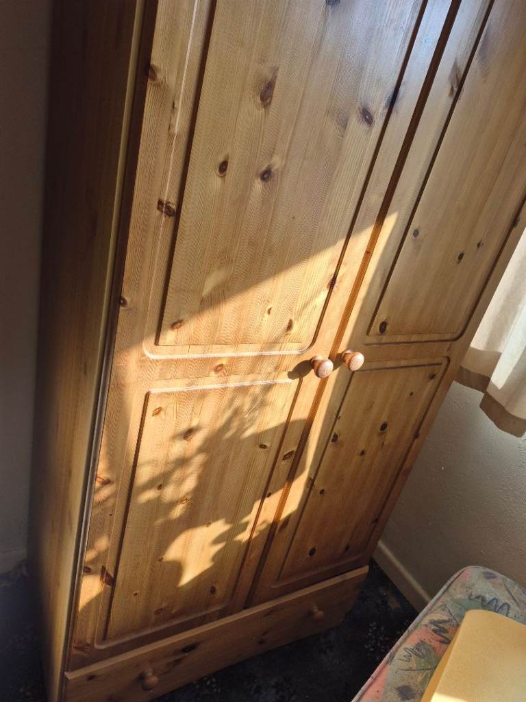 Pine Wardrobe with Drawer – Good Condition