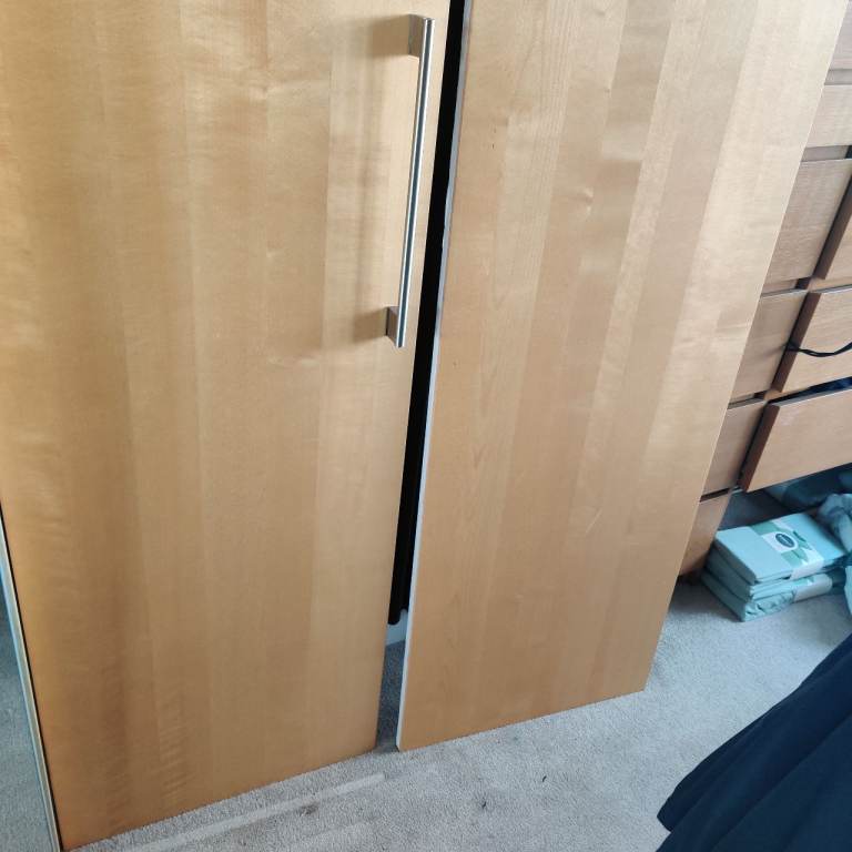 2 IKEA PAX WARDROBE DOORS  9450 x 1945 x 25 mm BEECH FINISH