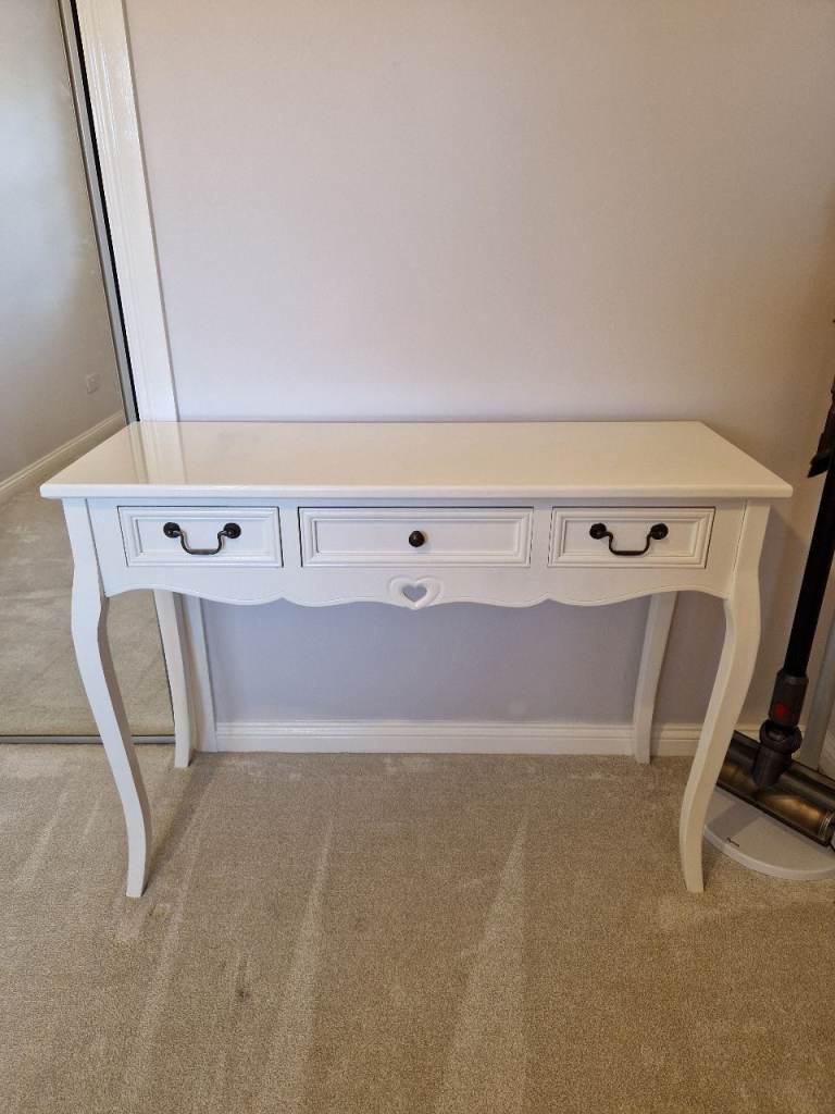 Juliette style dressing table, white, 3 drawers