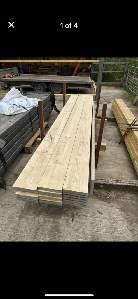 New 13ft long grade A banded scaffold boards.
