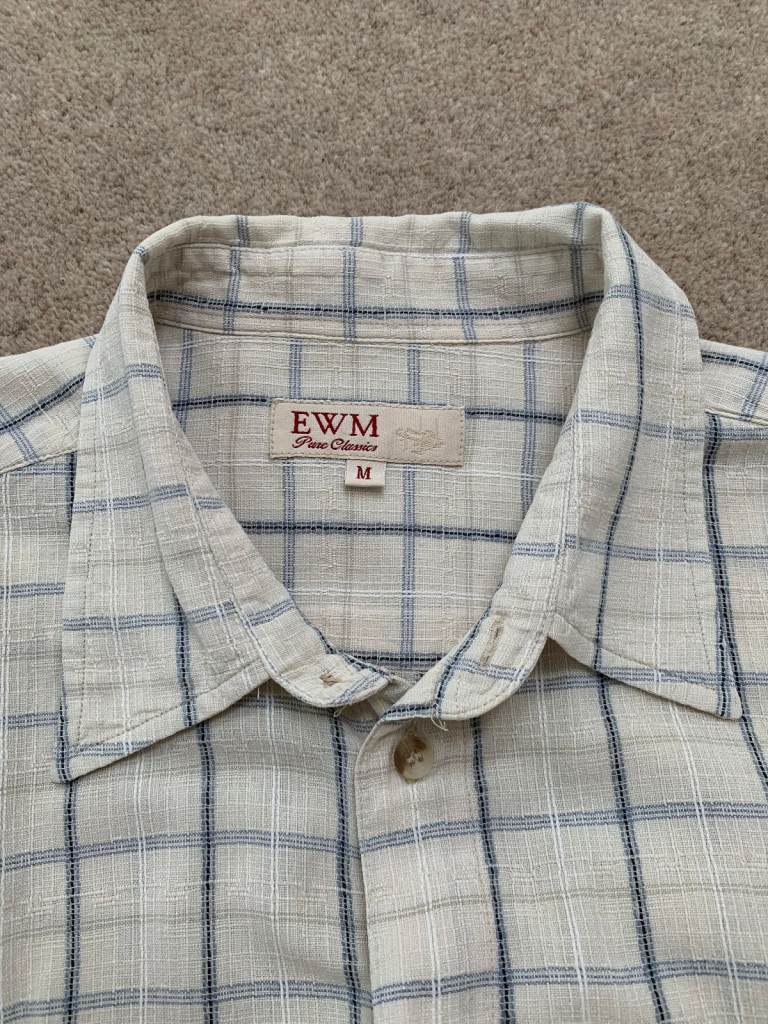 Men's EWM Pure Classics, 100% cotton, Check, Short Sleeve Shirt, Size M
