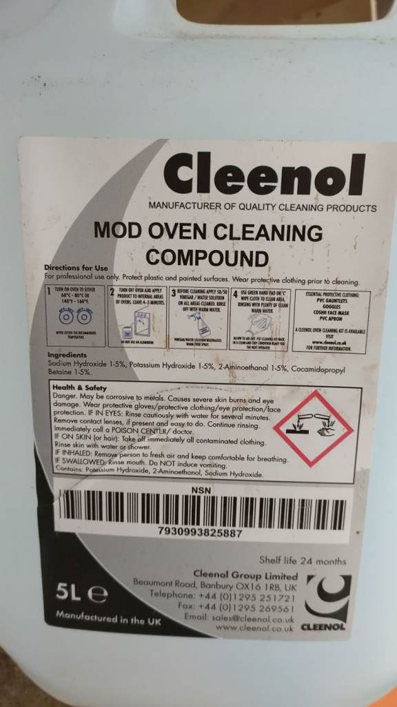 10L cleenol mod oven cleaning compound spray oven cleaner bbq grease degreaser engine motorbike