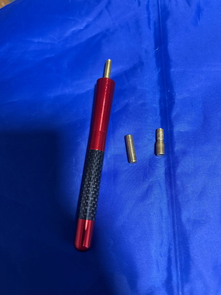 Red and Black Short Car Antenna with Adaptors