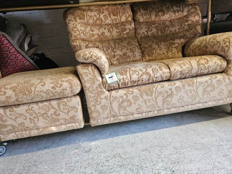 Brand new g plan gold sofa & poufee 