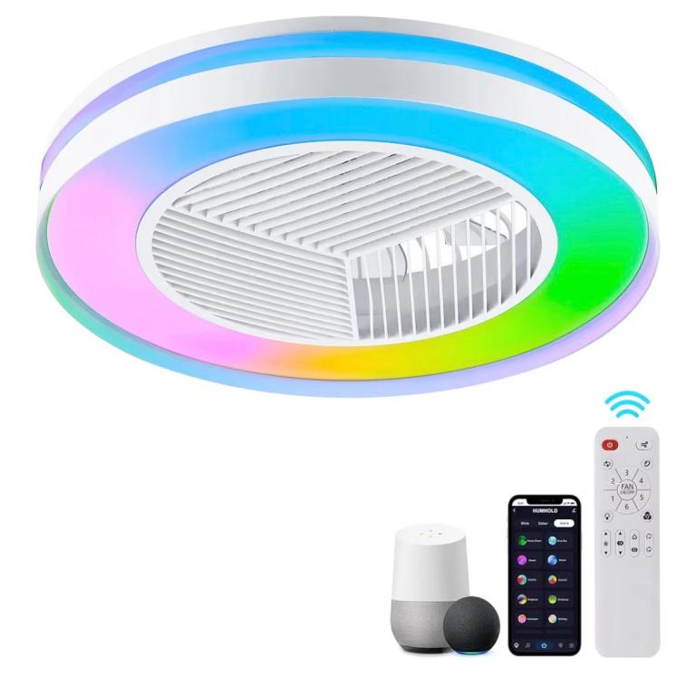 Bargain! New Smart White Ceiling Fan with RGB LED Light, App & Voice Control Alexa etc. RRP £200