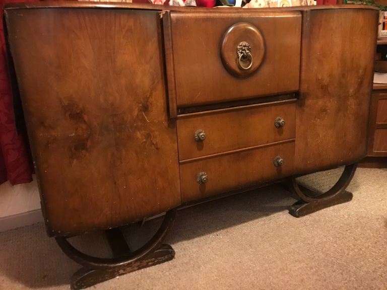 Vintage Oak Beautility Cocktail Sideboard