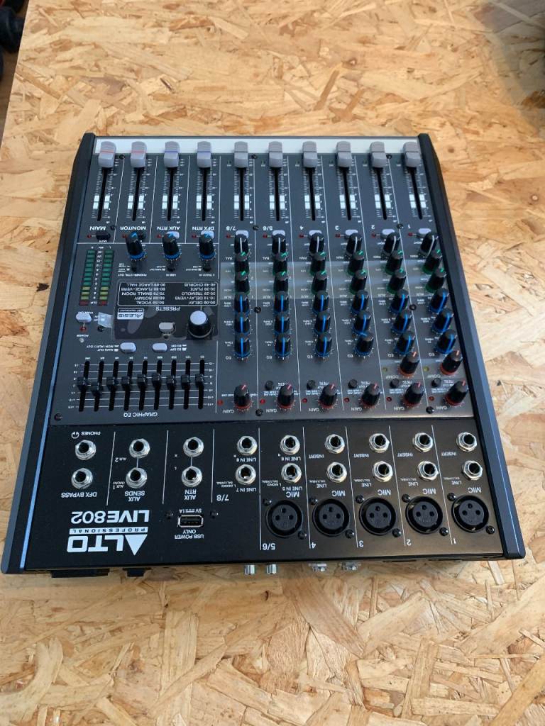  Alto Live 802 Mixing Console 8 Channels Stage Mixer - Black