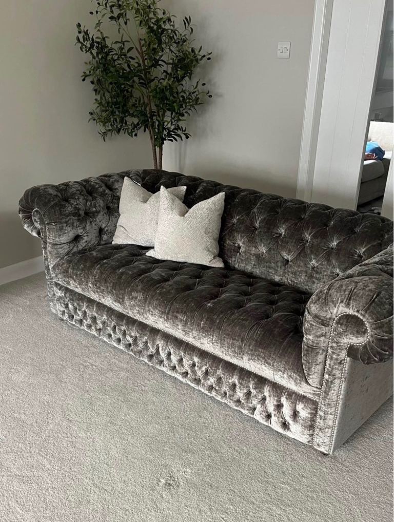 Customised beautiful grey sofas X2