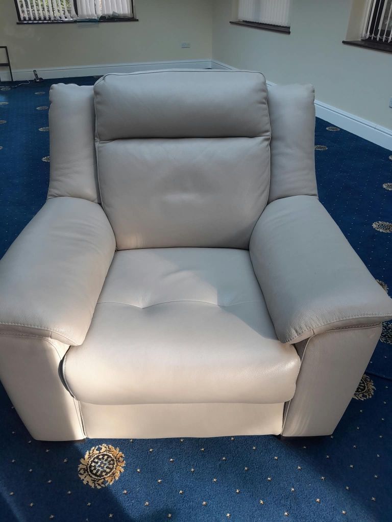Grey leather chair 