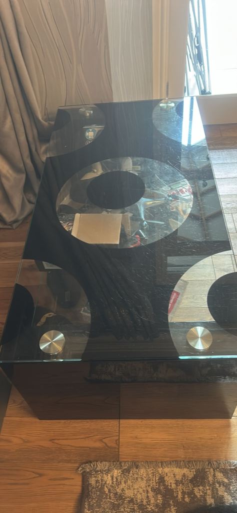 Stylish Black Glass Coffees Table – Good Condition
