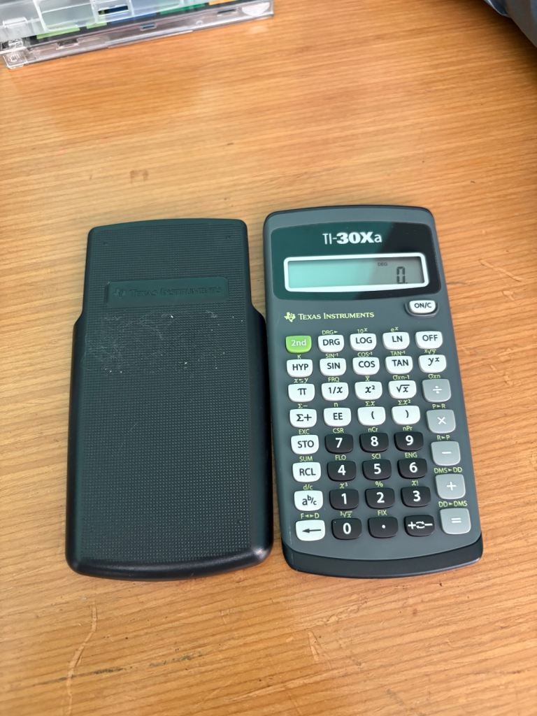 Texas Instruments TI30Xa  School Student Calculator Protective Case Grey