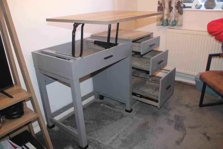 image for Solid Wood Base Standing Desk - Hardly Used