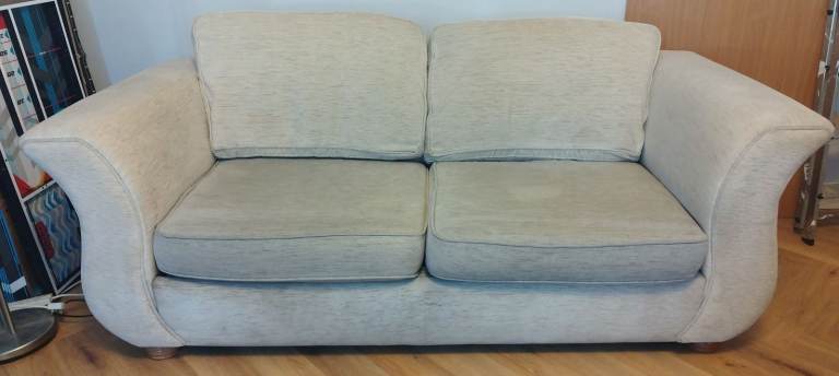 Sofa Bed – Beige Fabric, Fair Condition