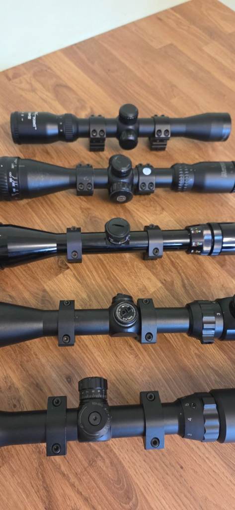 Rifle scopes x 5 job lot 