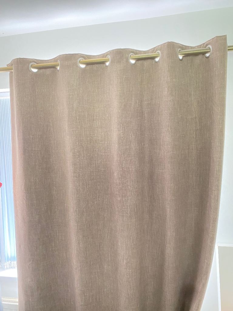 Brown/beige Ring Top Eyelet Lined Life From Coloroll Curtains-3 Sets Inc Patio