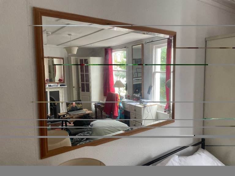 Large Rectangular Wall Mirror with Wooden Frame 