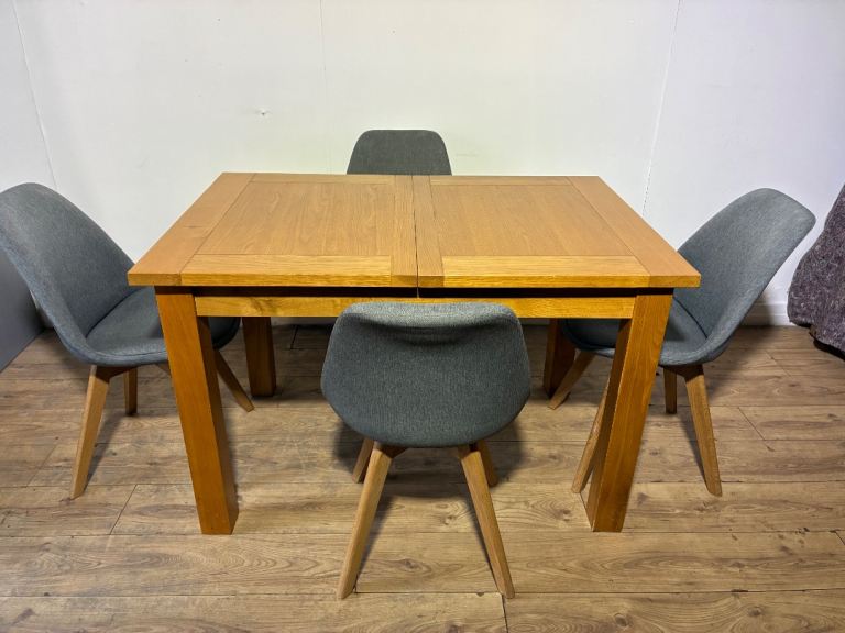 Solid Oak Dining Table + 4 Chair with free delivery within Medway