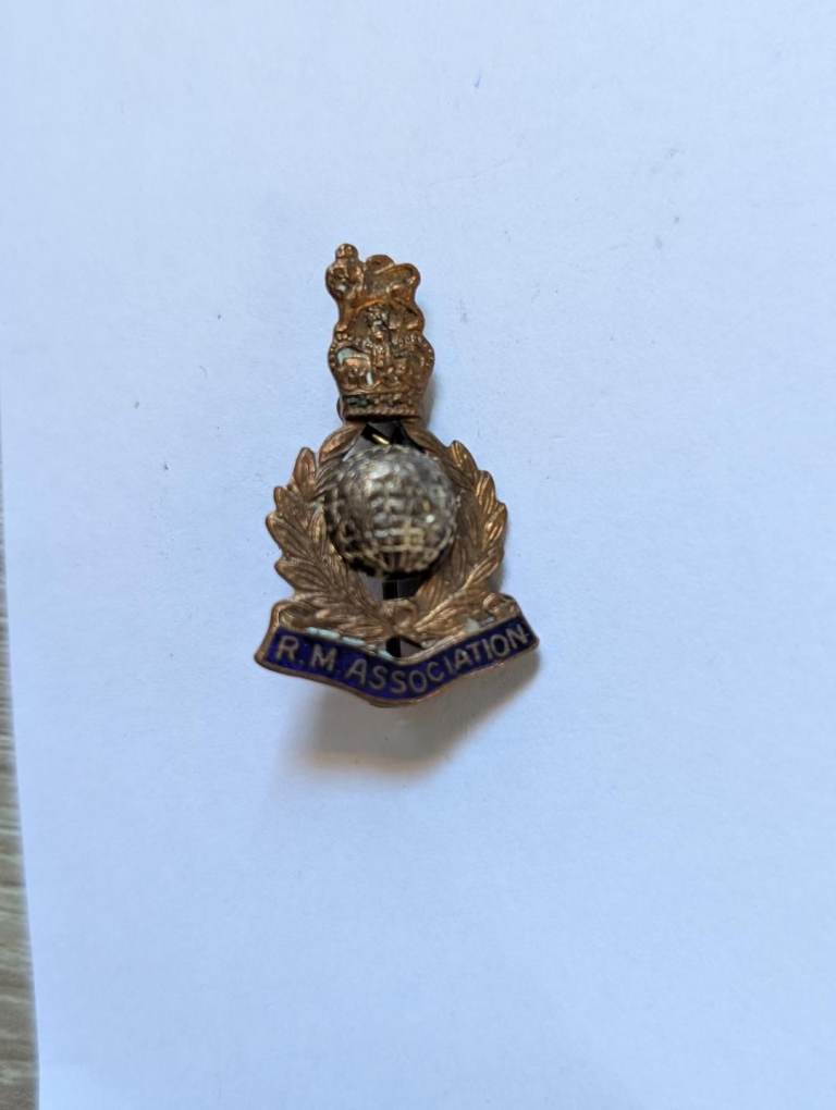 Vintage The Royal Marines Association Old Comrades Enamel Brooch Pin Badge