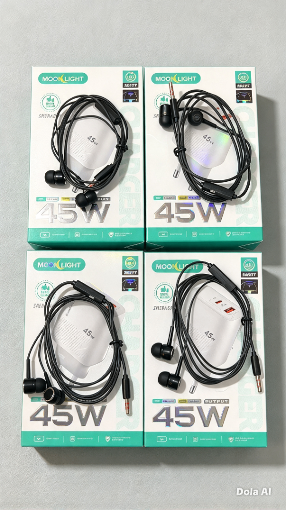 Black wired earphones