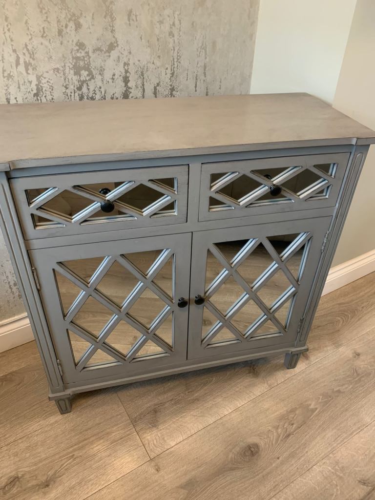 Pacific Lifestyle Mirrored Pine Wood 2 Drawer unit