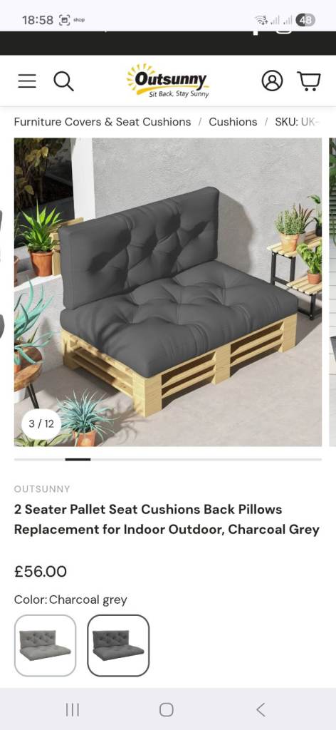 Outsunny Pallet Cushions 2 sets BNIB campervan bed?