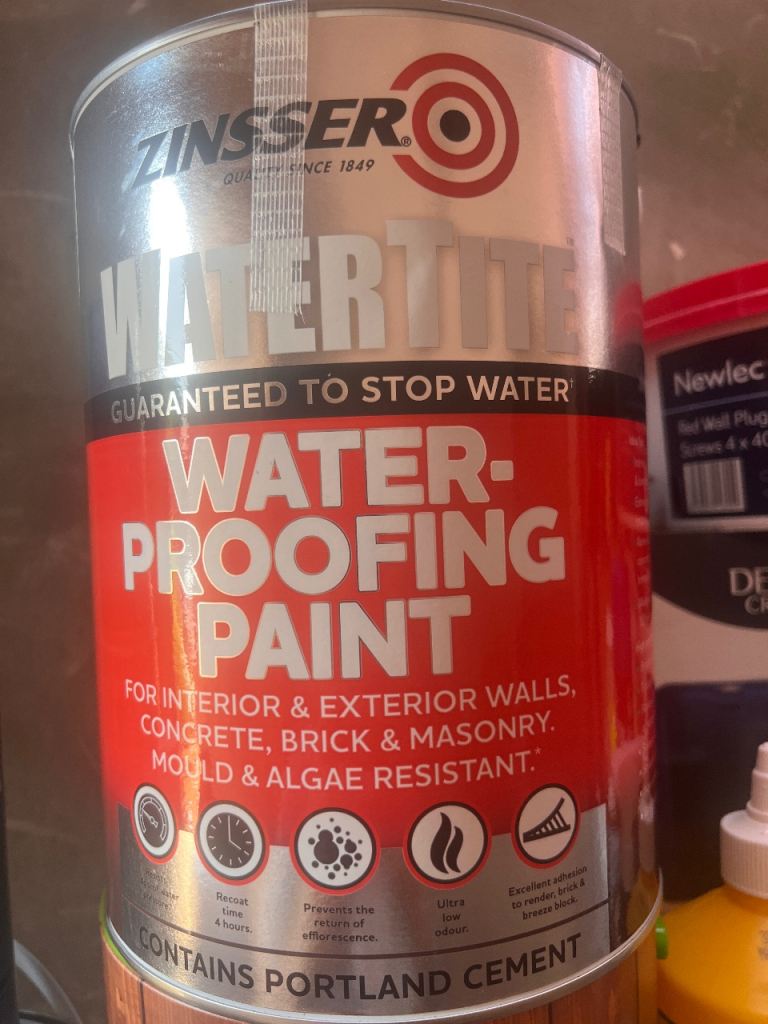 Zinsser Water Tite Waterproofing Paint 5L – Interior/Exterior, New
