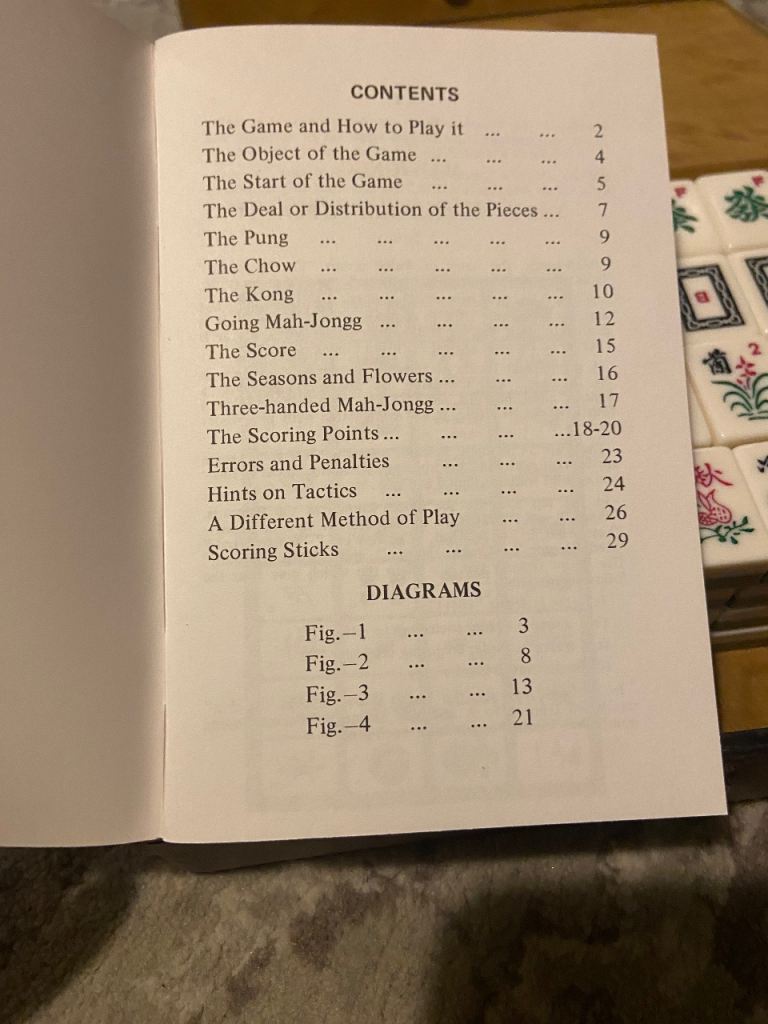 Mini Mah Jong Jongg Chinese game for 4 players