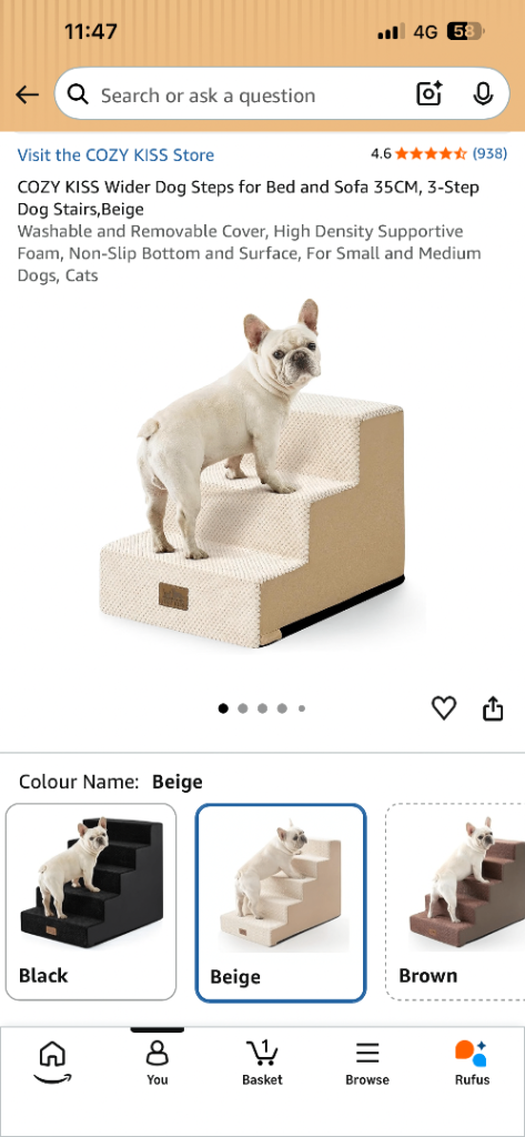 Pet stairs ….. Amazon
