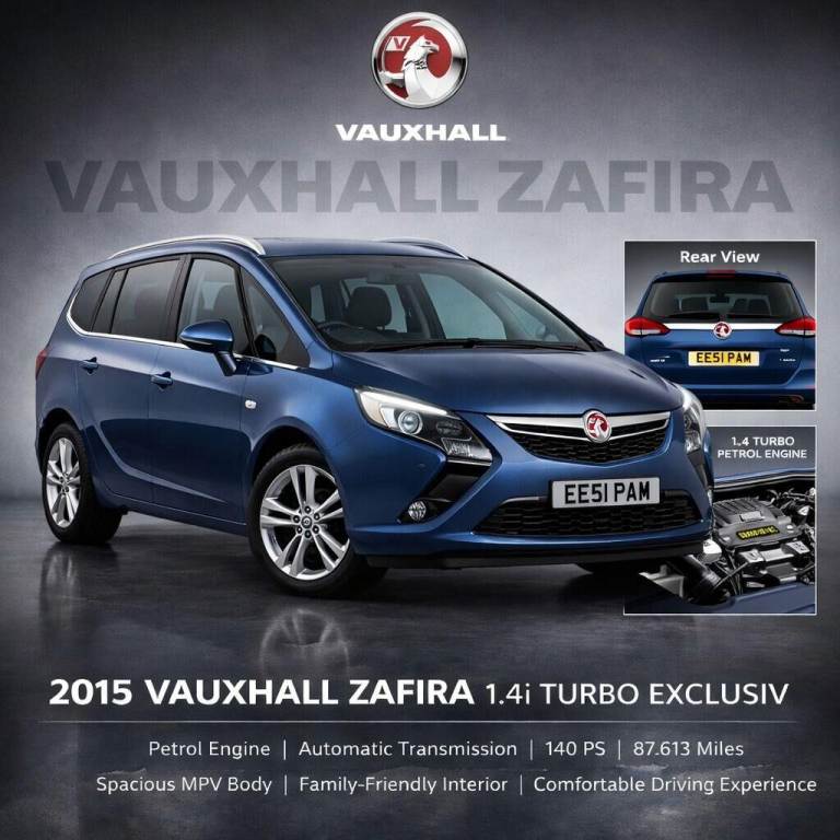 2015 Vauxhall Zafira 1.4i Turbo Exclusiv MPV 5dr Petrol Auto Euro 6 (140 ps) MPV Petrol Automatic