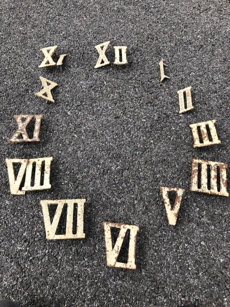  ⛳️Antique 12 Metal Numerals used in the game Clock Golf