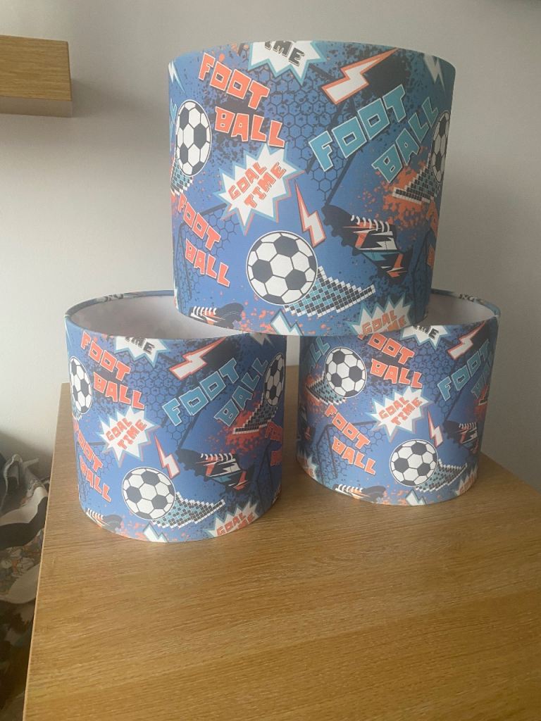 Kids football lampshades 