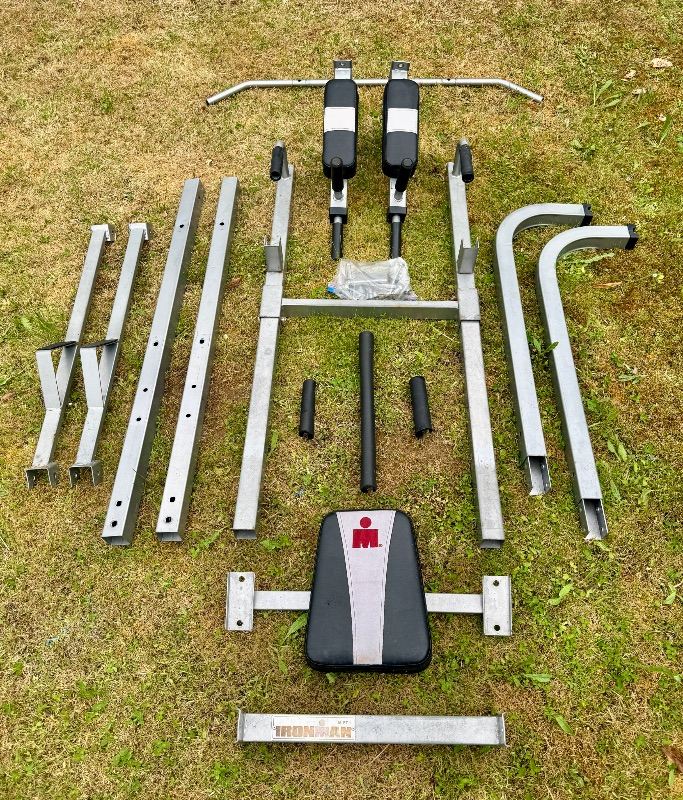 Ironman Power Tower Pull Up Bar Dip Station Home Gym Strength Fitness Equipment