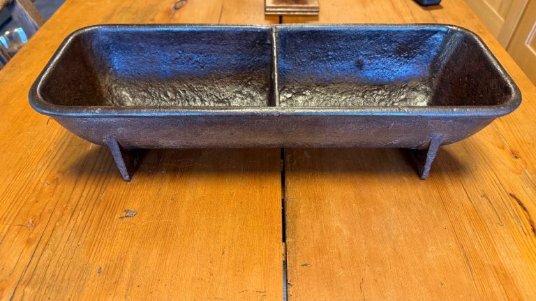 Cast iron antique feed trough dog food bowl