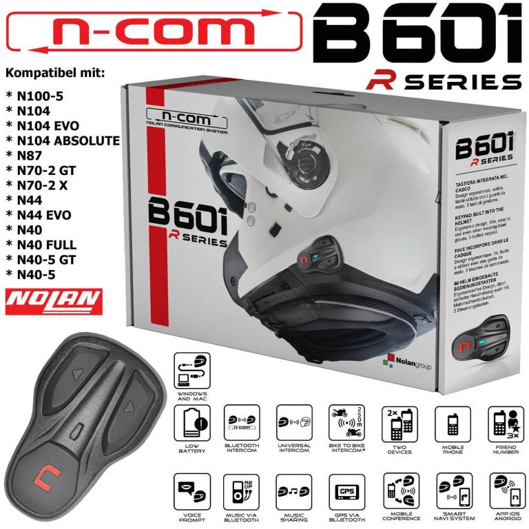 Nolan B 601 R Twin Pack Bluetooth Motorcycle Helmet System