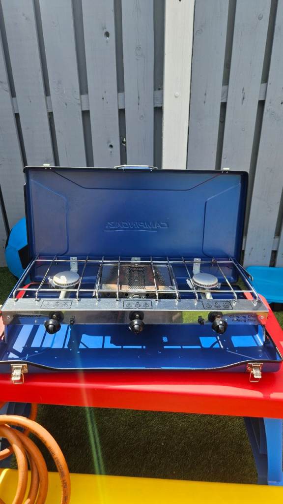 Campingaz Double Burner Camping Stove – Blue, Good Condition