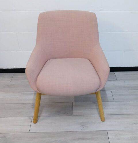 Sixteen3 Pink Fabric Armchair, with Wooden Legs