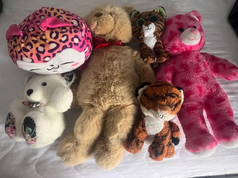 Six soft toys 