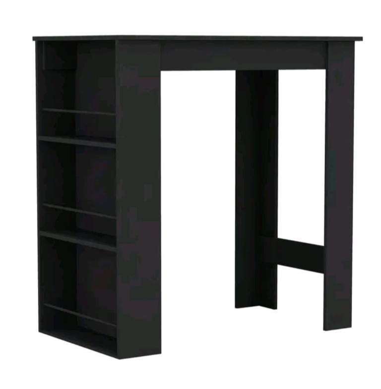 New Black 3 Teir Kitchen Bar Table 100 x 60 x 105cm