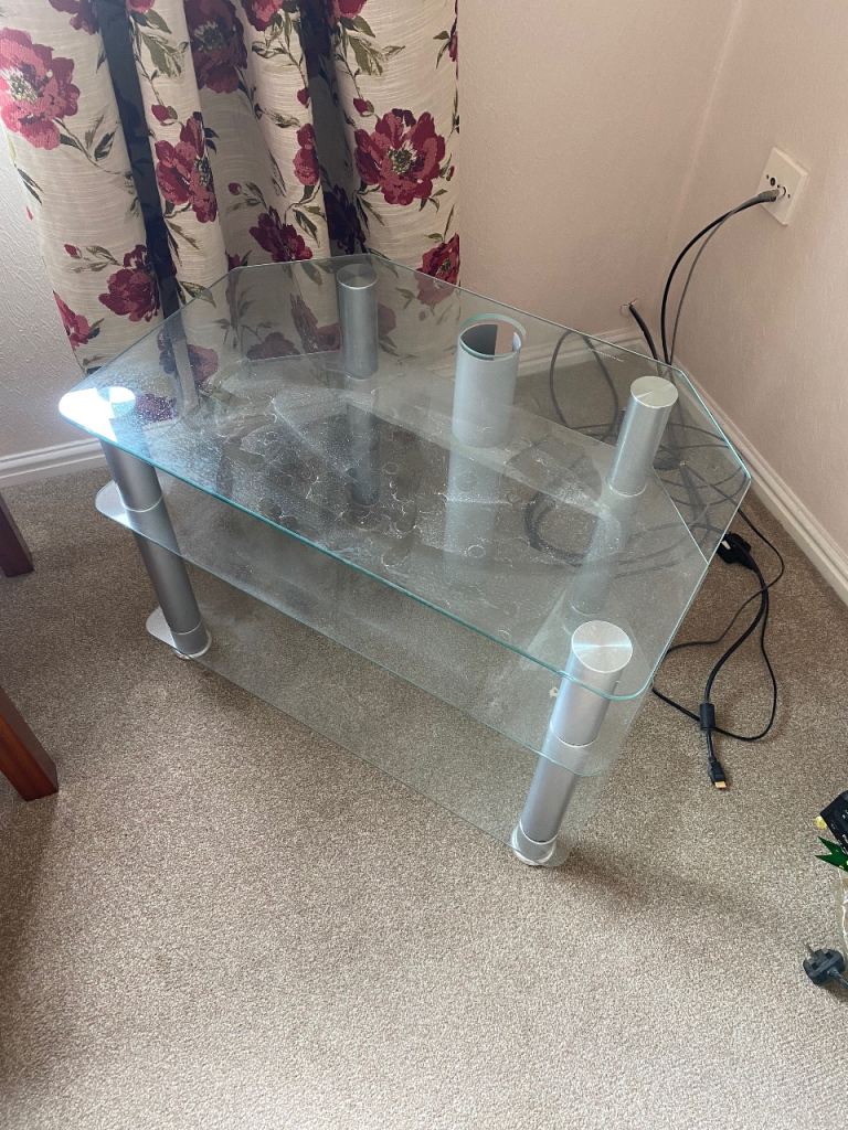Glass tv stand 