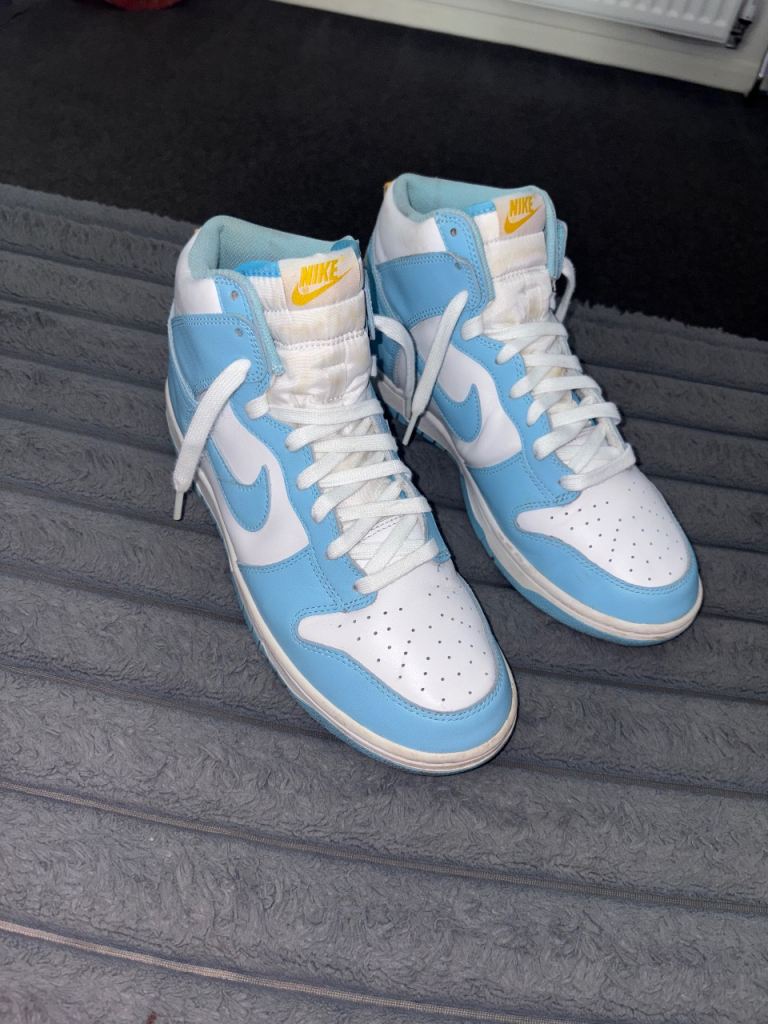 Nike Dunk High Trainers - Light Blue & White, As Good As New